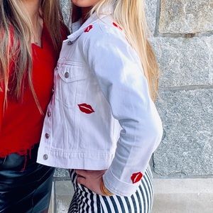 Denim lips jacket